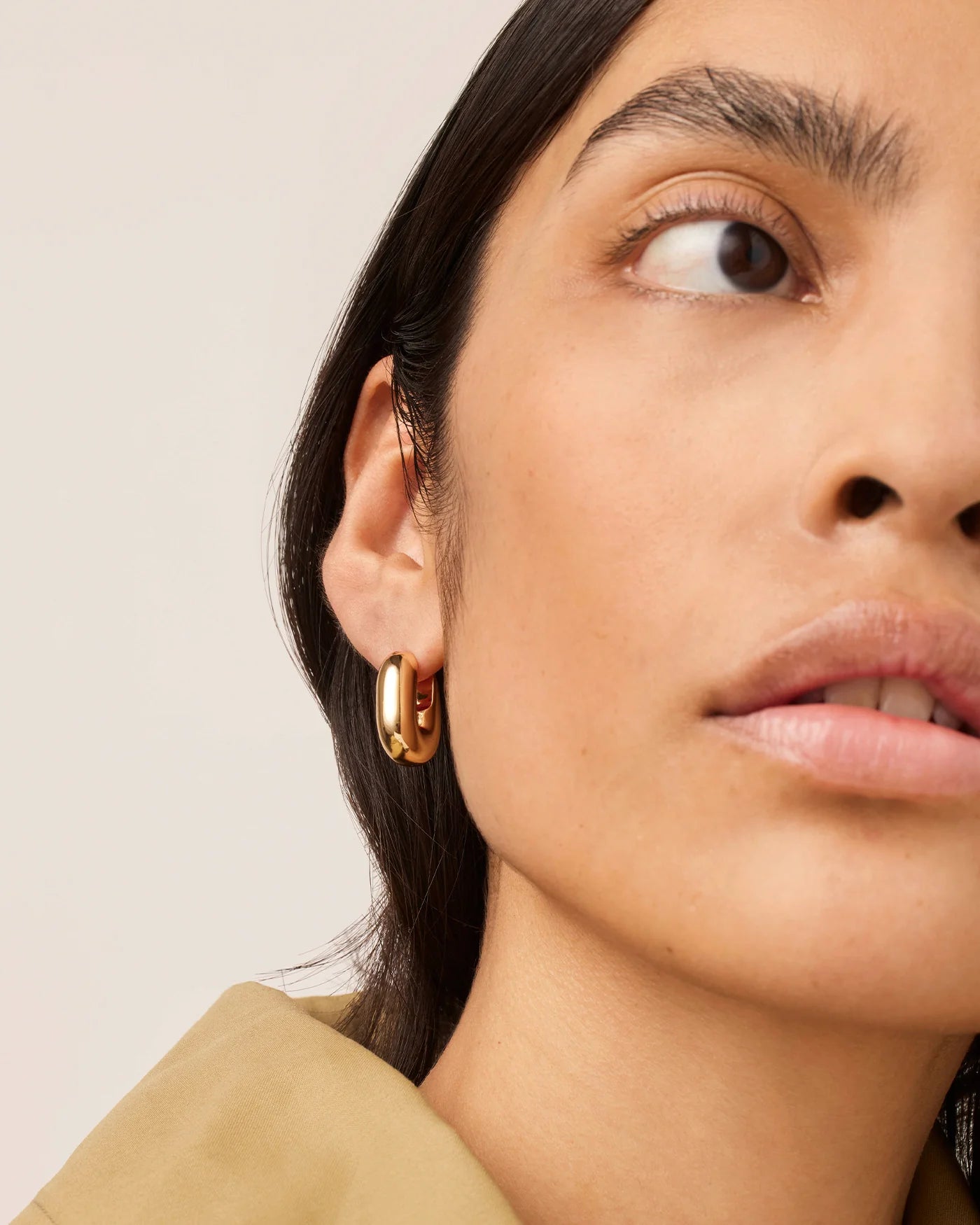 Jenny Bird - Puffy U-Link Earrings - Gold