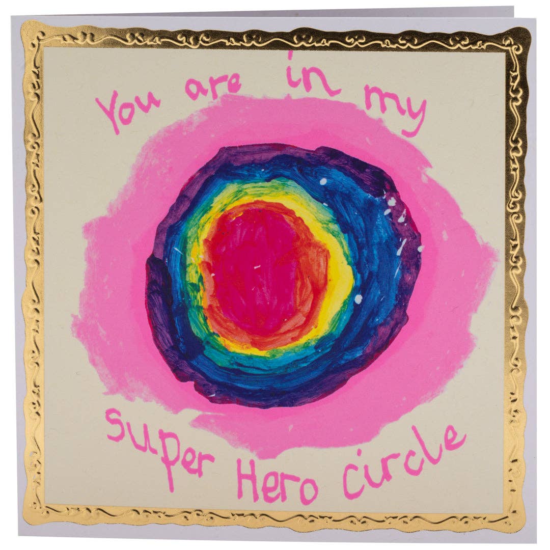 Arthouse Unlimited - Super Hero Circle, Greetings Card