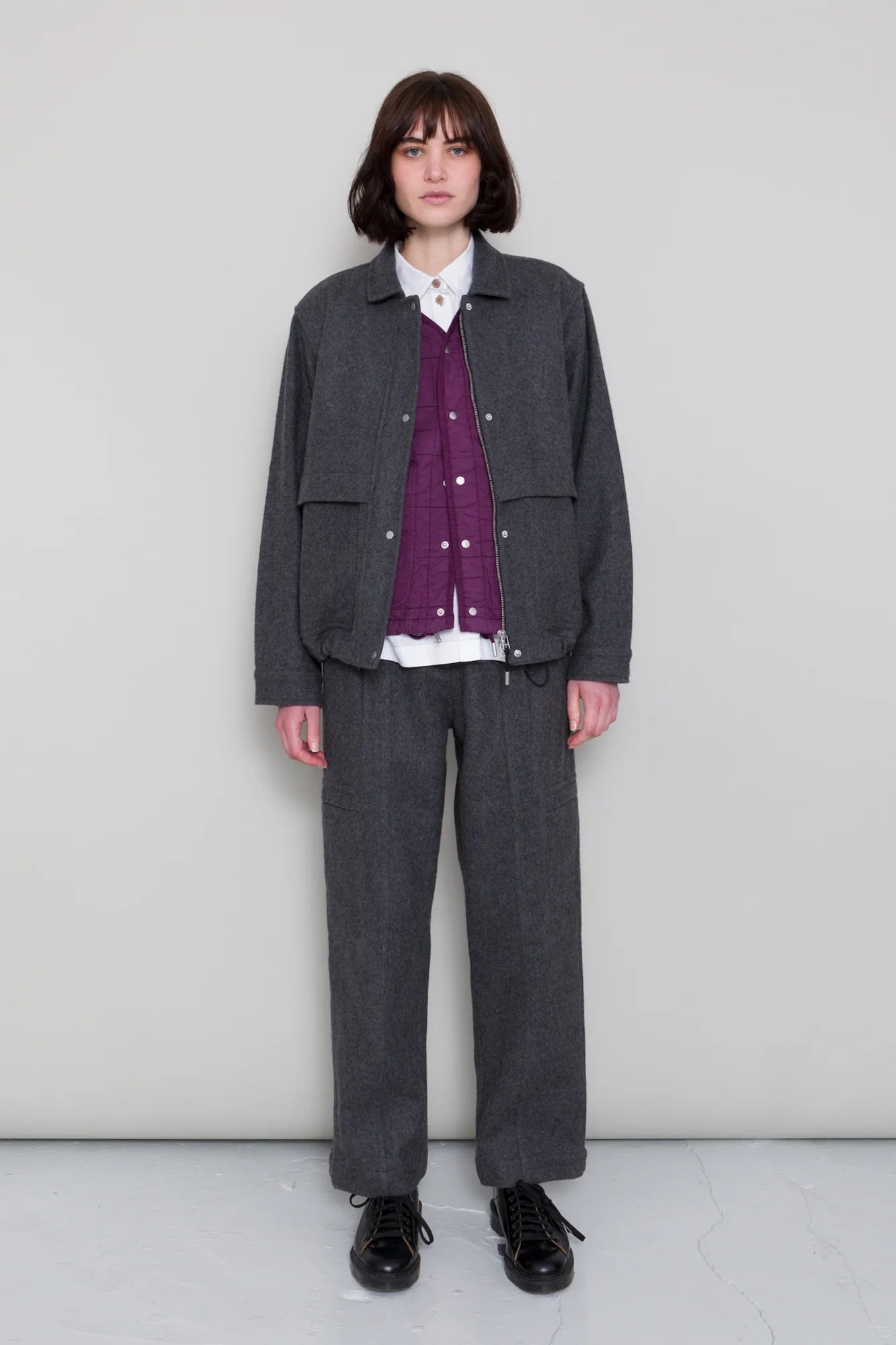 Folk Blouson - Mid Grey Wool