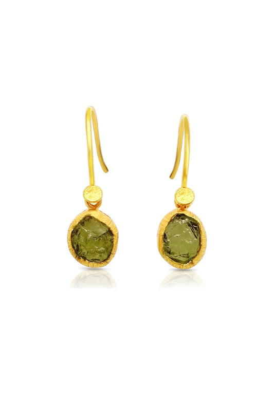 Gem Bazaar Sweet Ruffs Earrings in Peridot