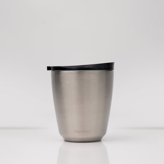 HuskeeCup 8oz HuskeeSteel Cup & Lid - Brushed Steel