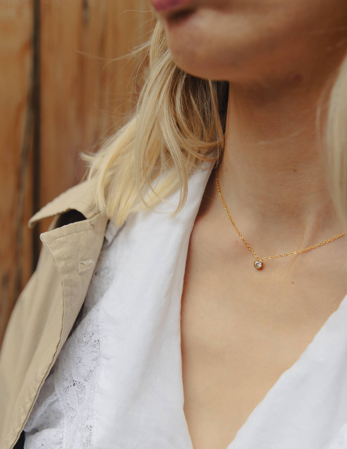 Nordic Muse - Gold Dainty Stone Necklace