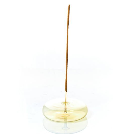 Maegen Dimple - Hand Blown Glass Incense Holder Yellow