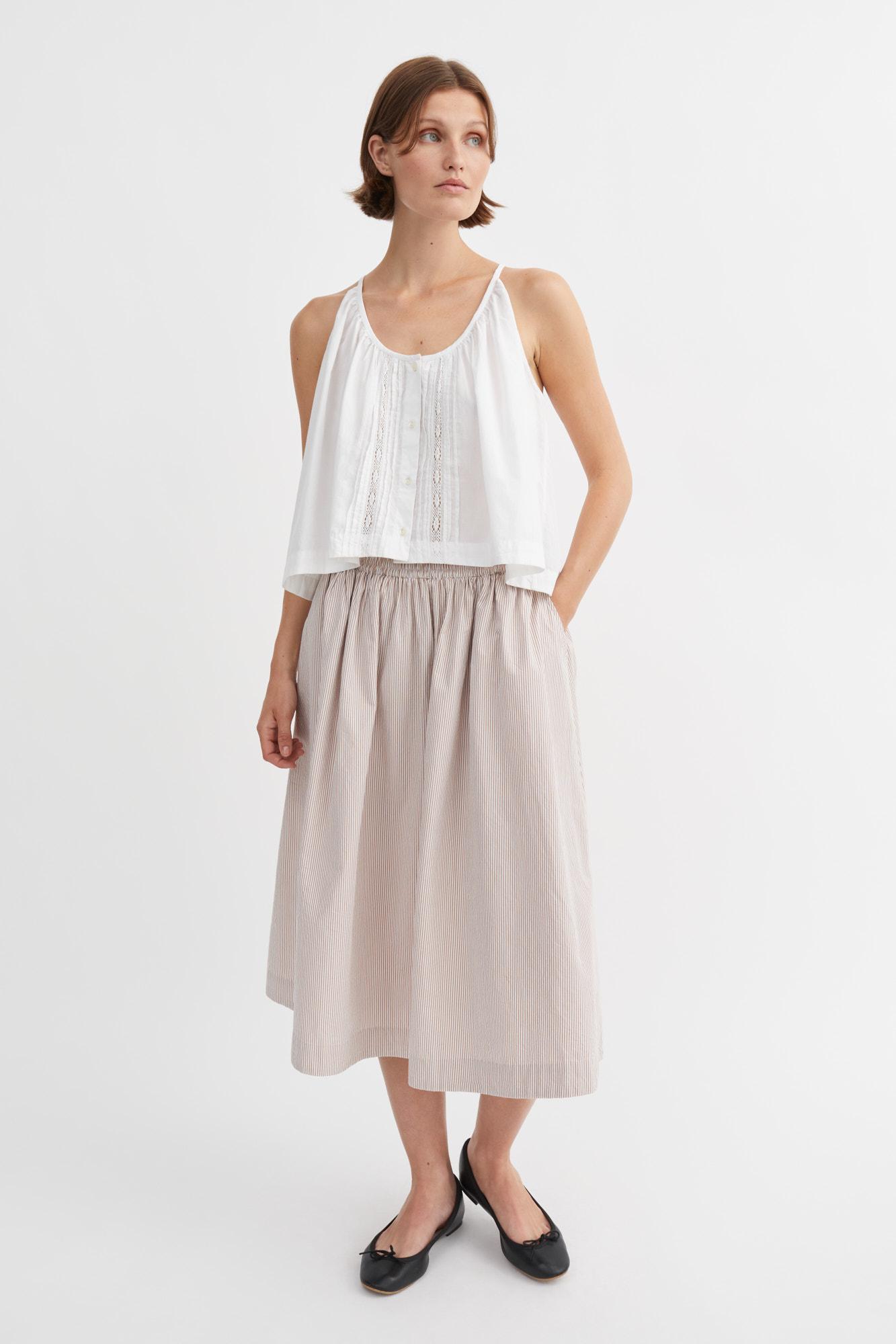 Skall Studio Ginny Skirt - Warm Beige/White Stripe