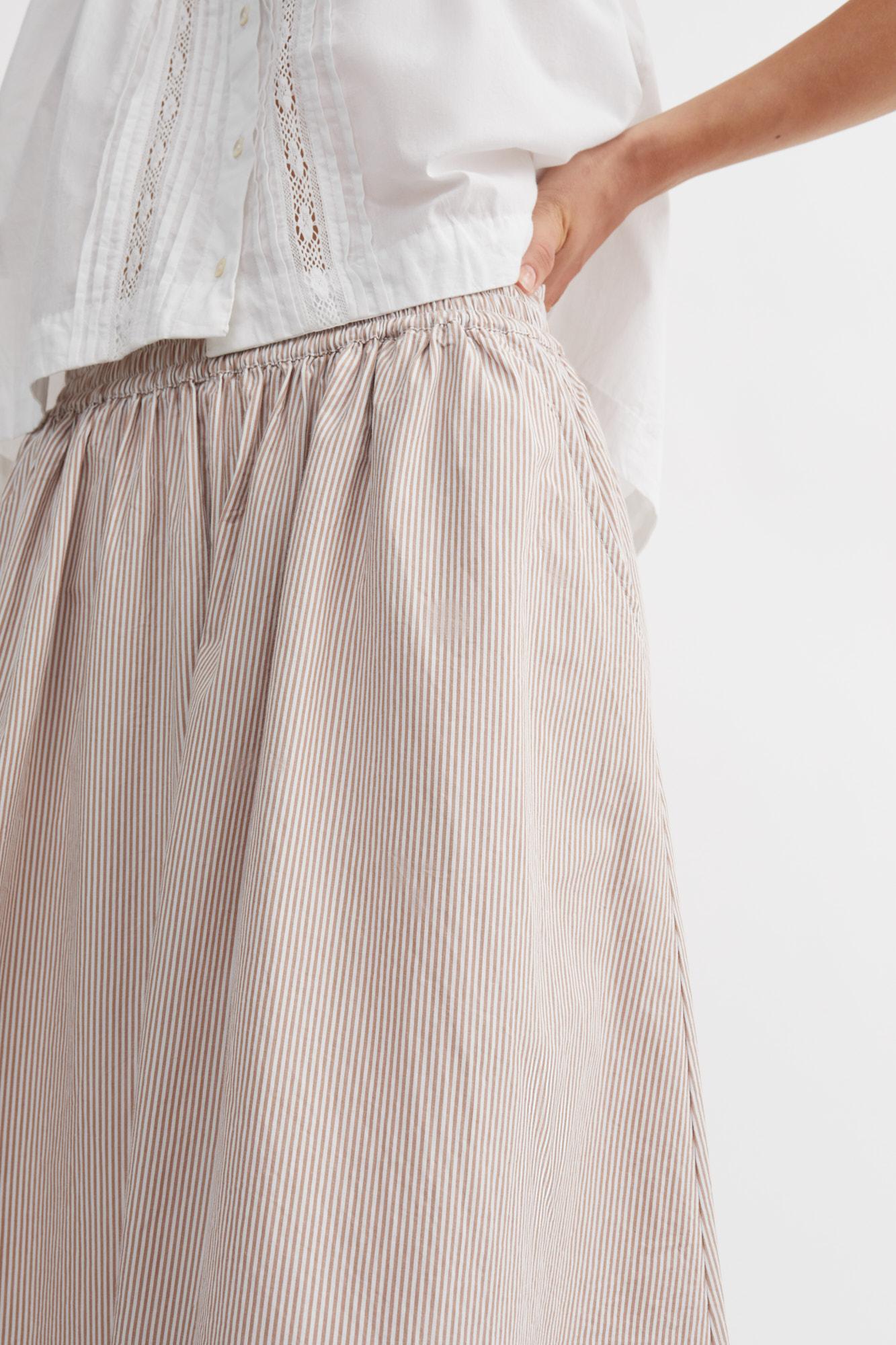 Skall Studio Ginny Skirt - Warm Beige/White Stripe