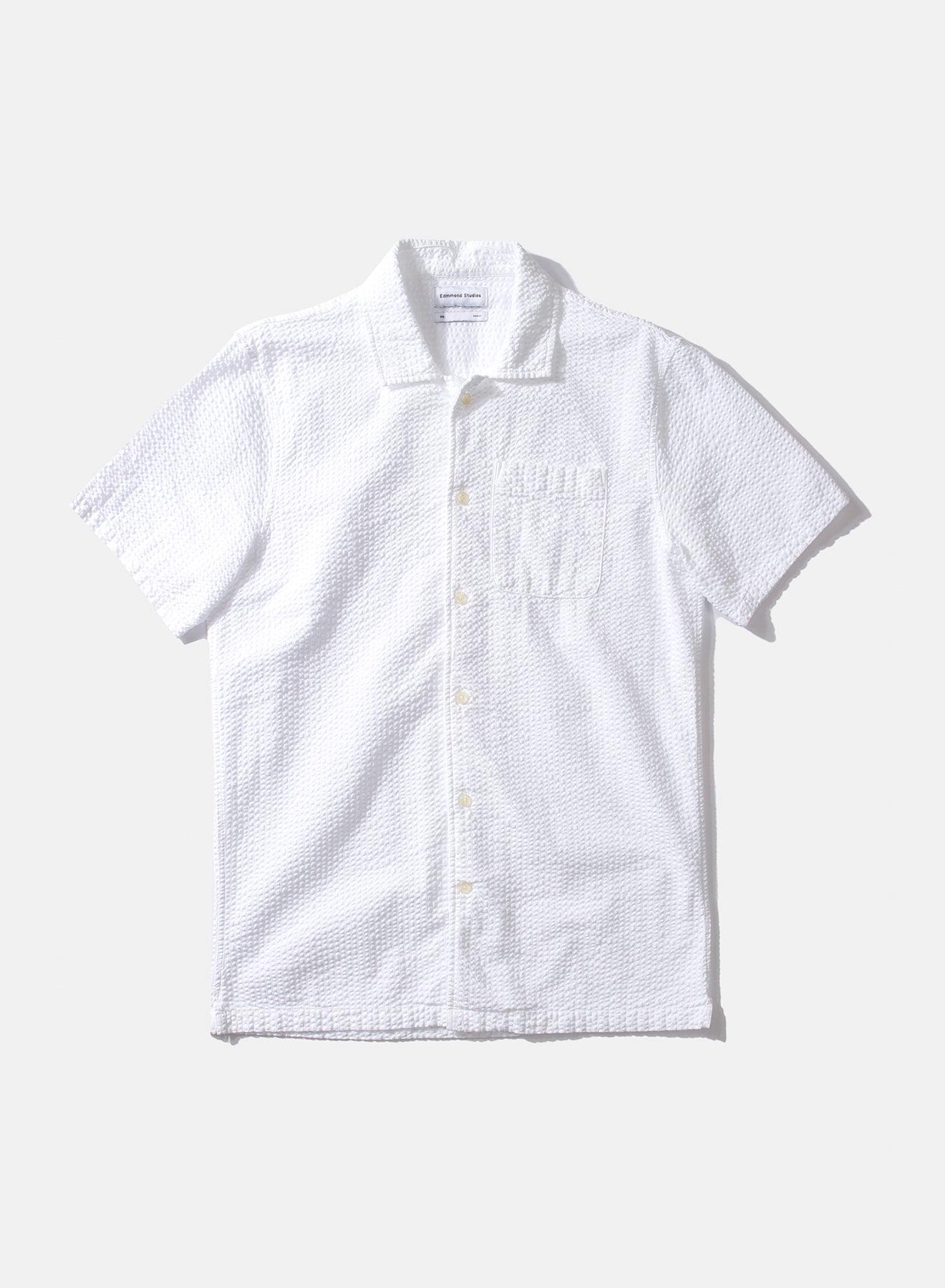 Edmmond Studios - Seersucker Short Sleeve Shirt Plain White