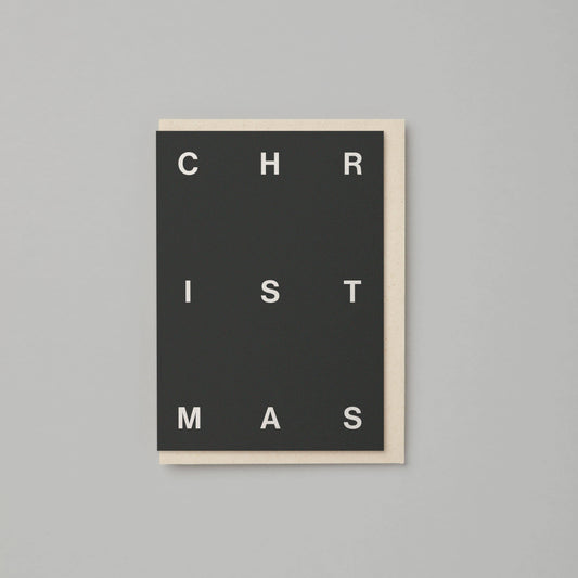 Kinshipped Christmas Embossed Monochrome Holiday Card - Charcoal