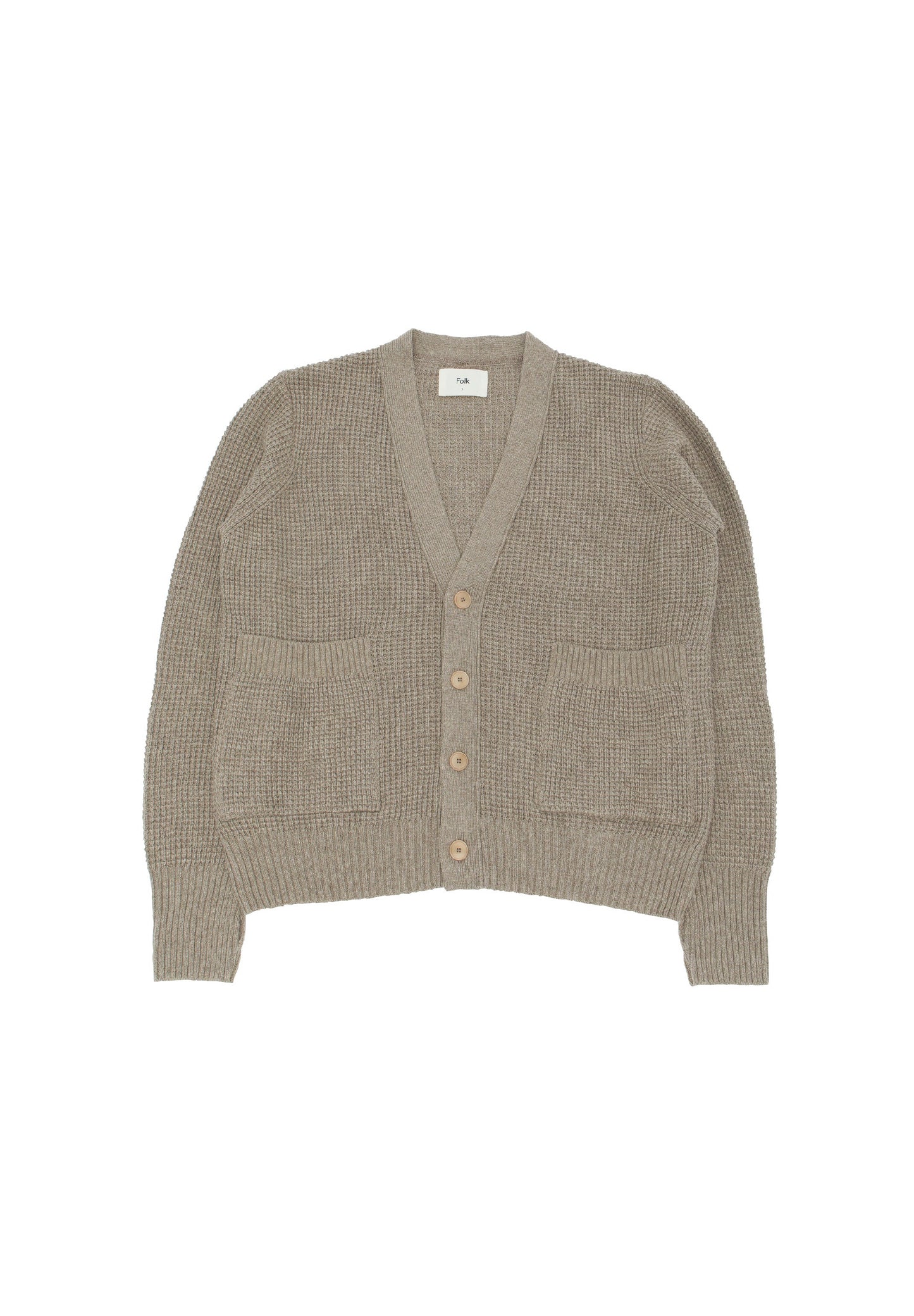 Folk - Waffle Cardigan - Mouse