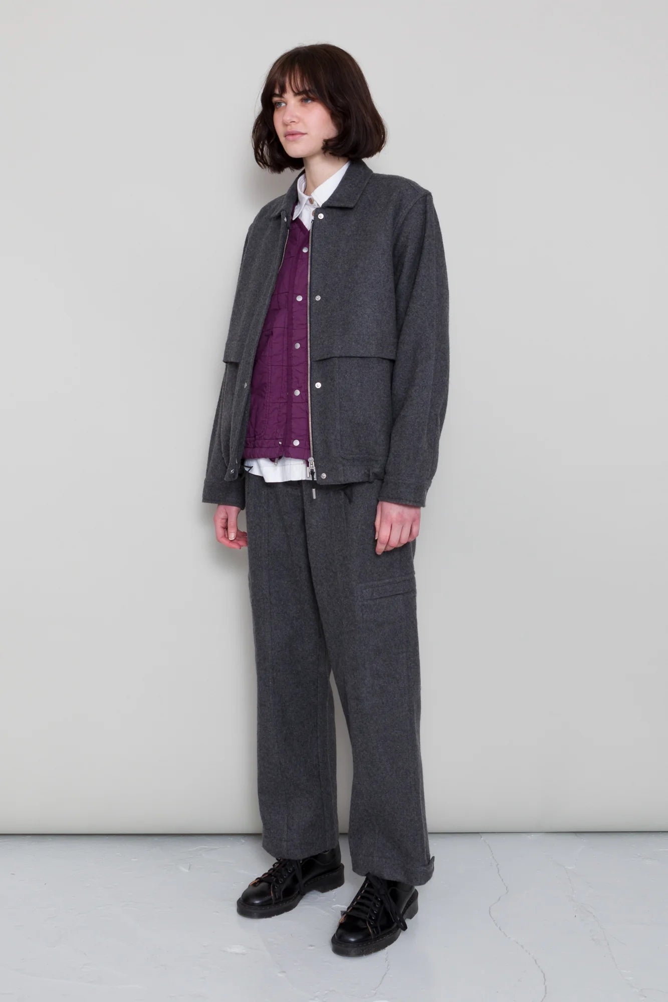 Folk Blouson - Mid Grey Wool