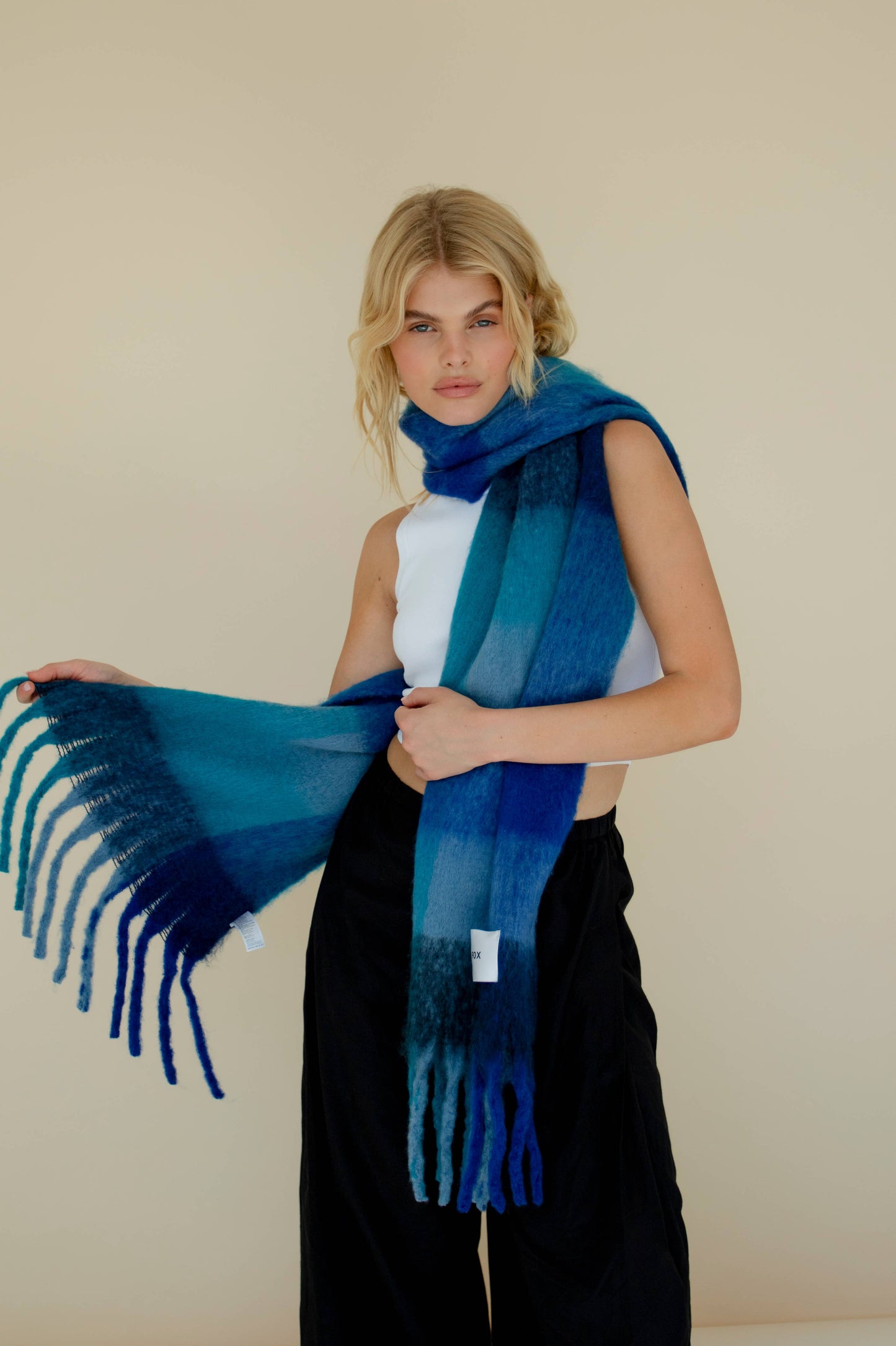 Arctic Fox & Co - The Reykjavik Scarf - 100% Recycled - Blue Check