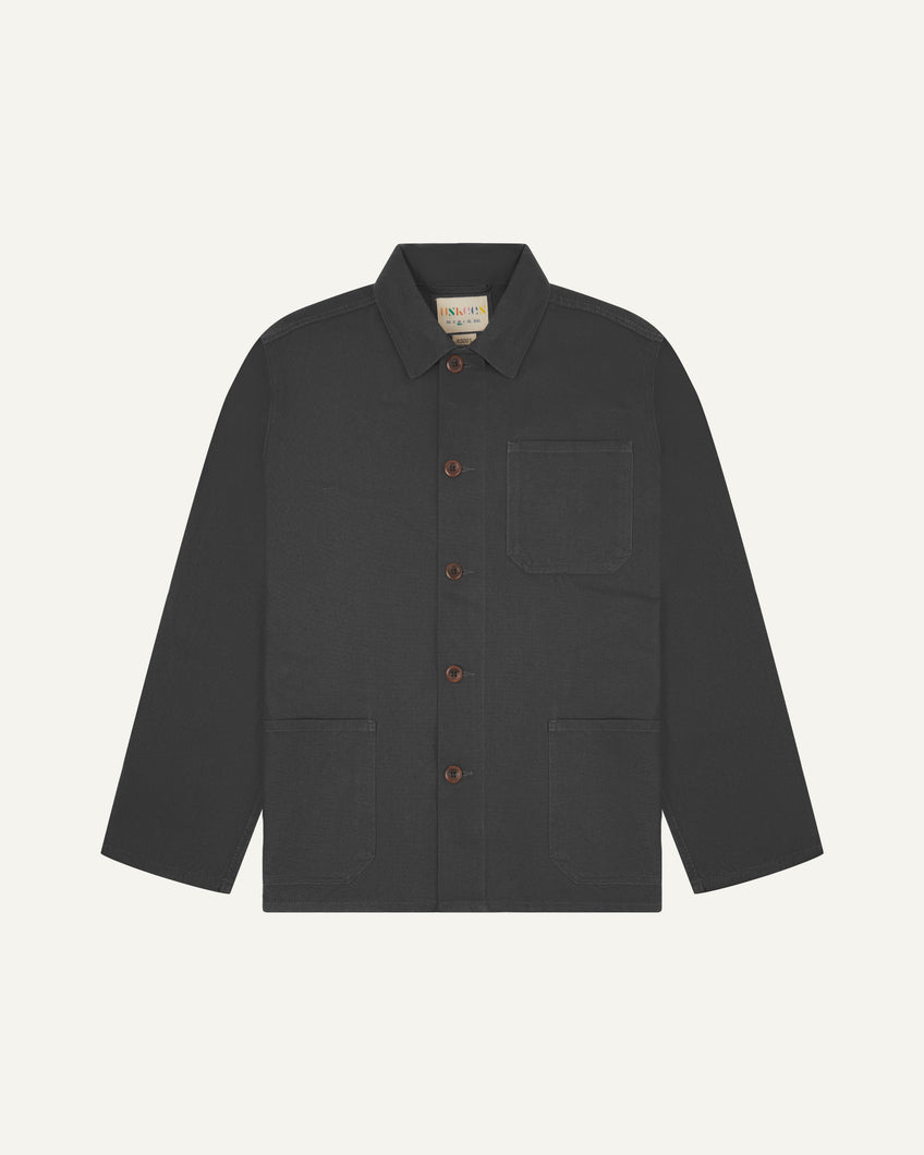 Uskees Buttoned Cord Overshirt - Charcoal