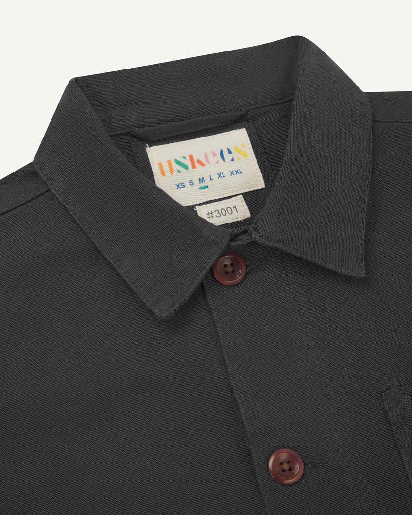 Uskees Buttoned Cord Overshirt - Charcoal