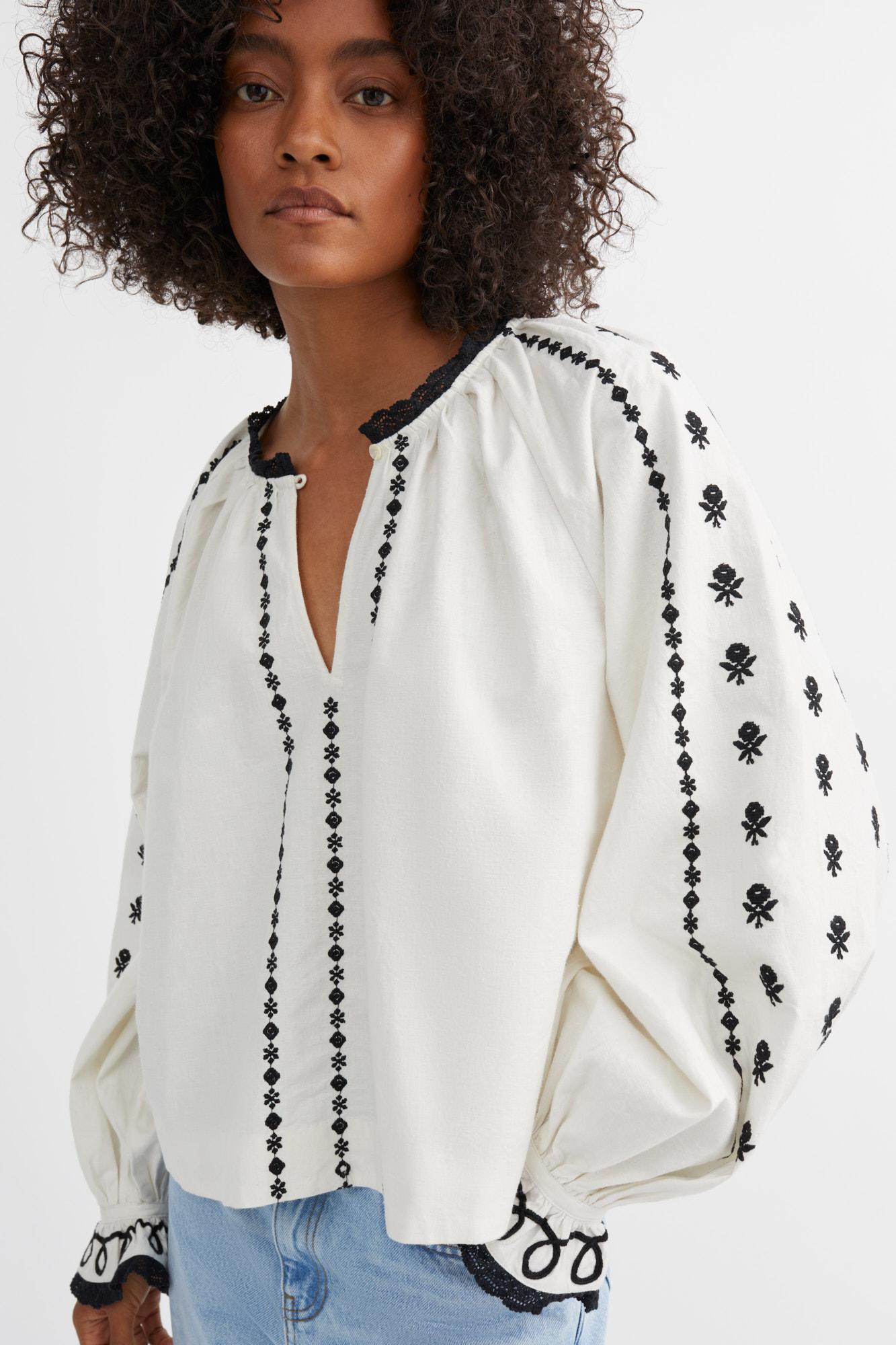 Skall Studio Ella Blouse - White/Black