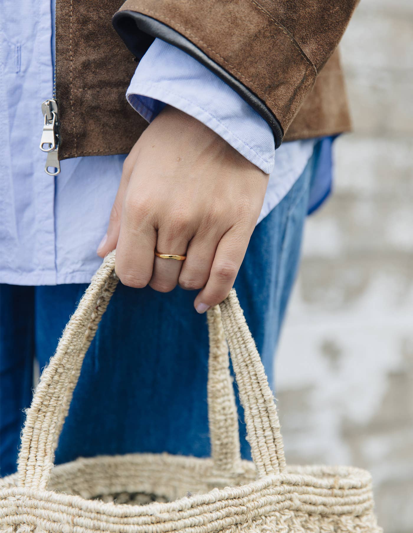 Nordic Muse - Gold Organic Flow Band Ring