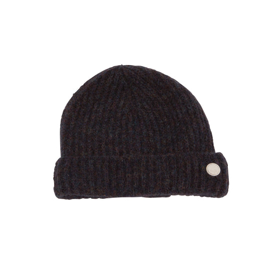 Folk Mohair Rib Beanie - Smoke Blue