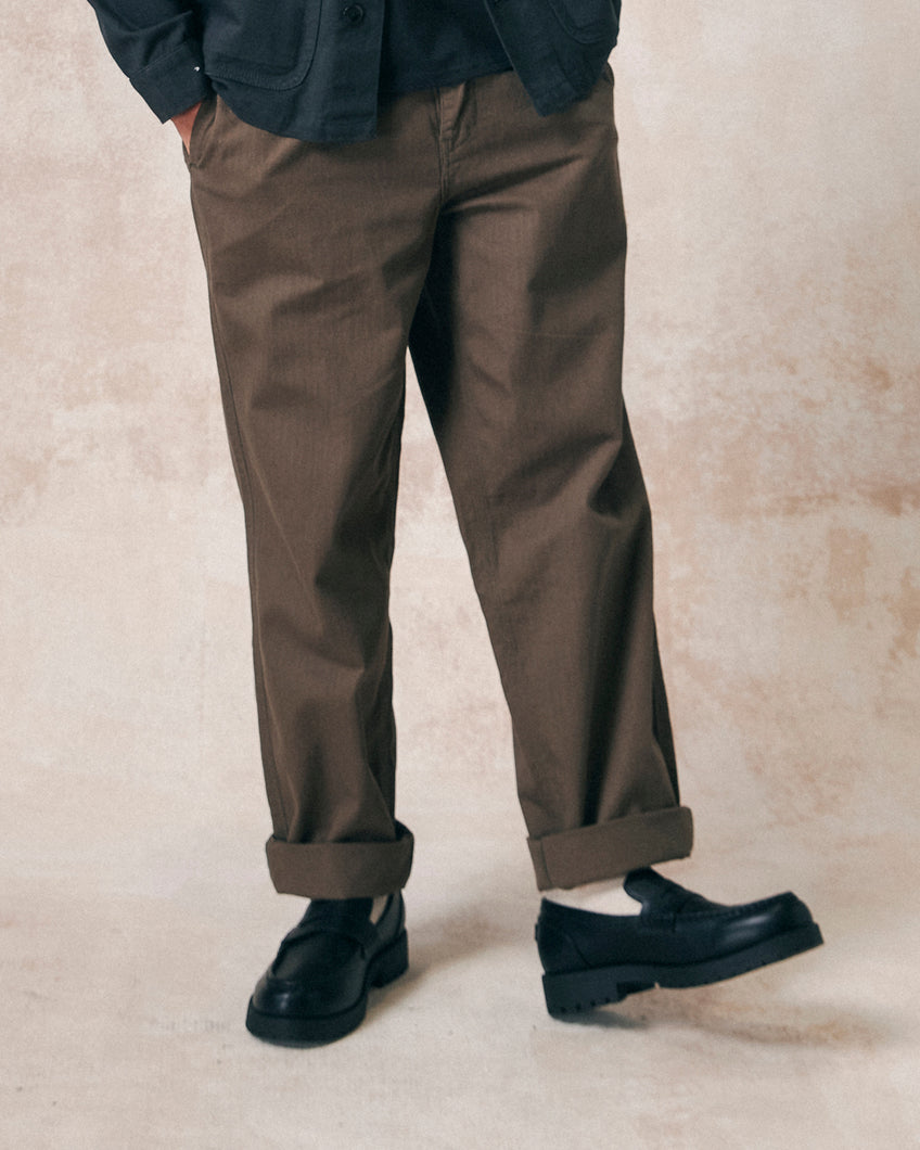 Uskees Barrel Leg Pants - Dark Taupe