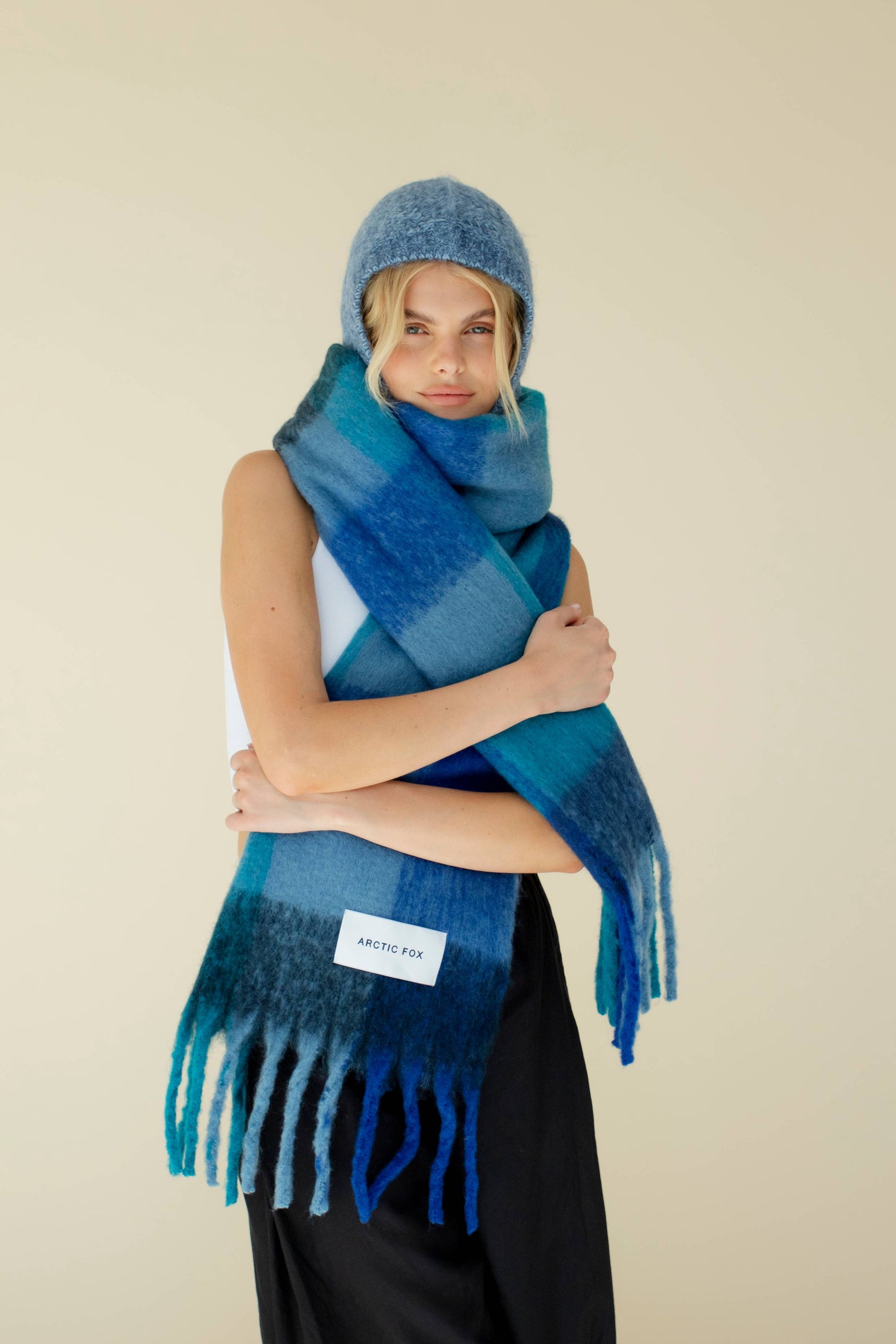 Arctic Fox & Co - The Reykjavik Scarf - 100% Recycled - Blue Check