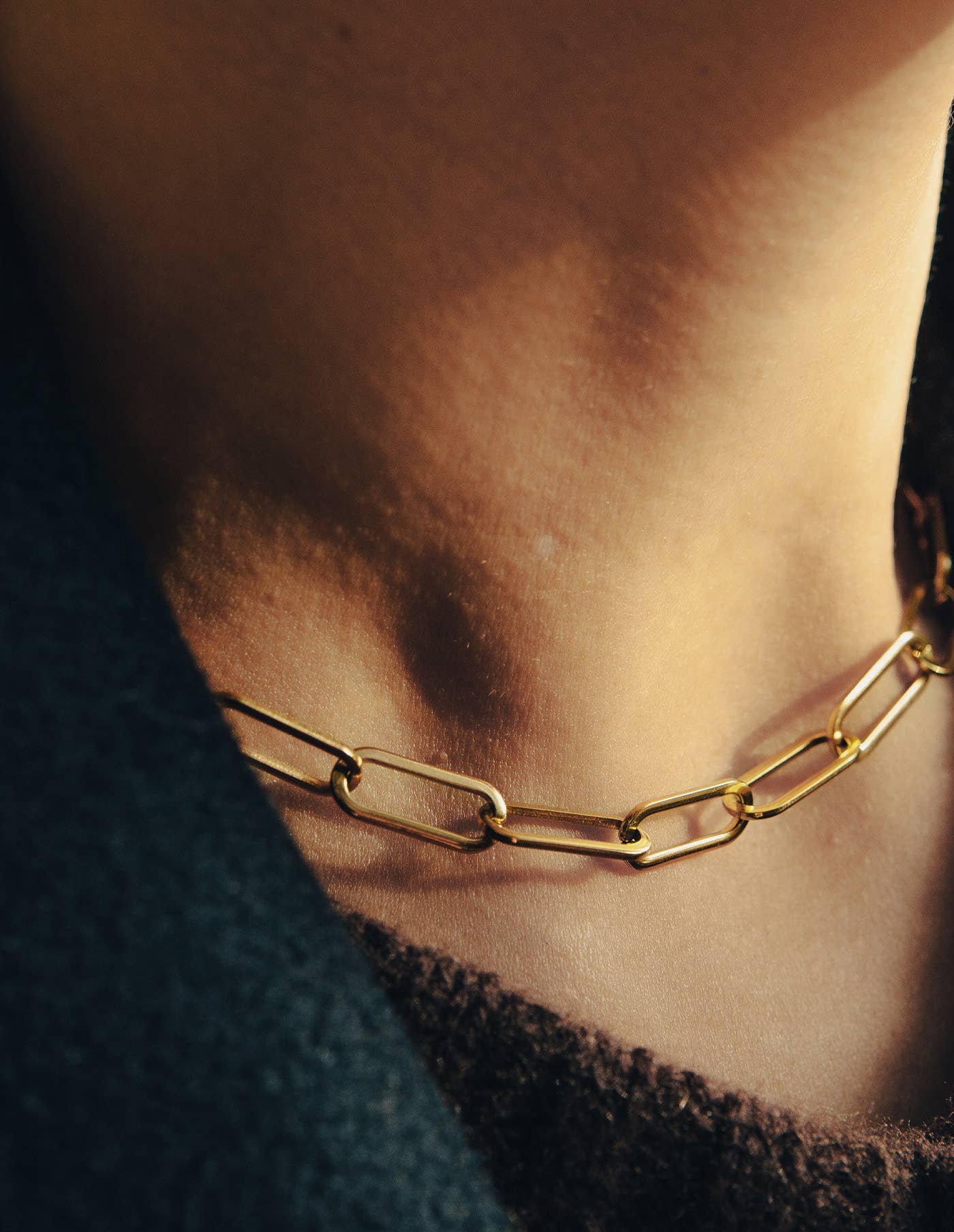 Nordic Muse -  Gold Chunky Chain Link Necklace