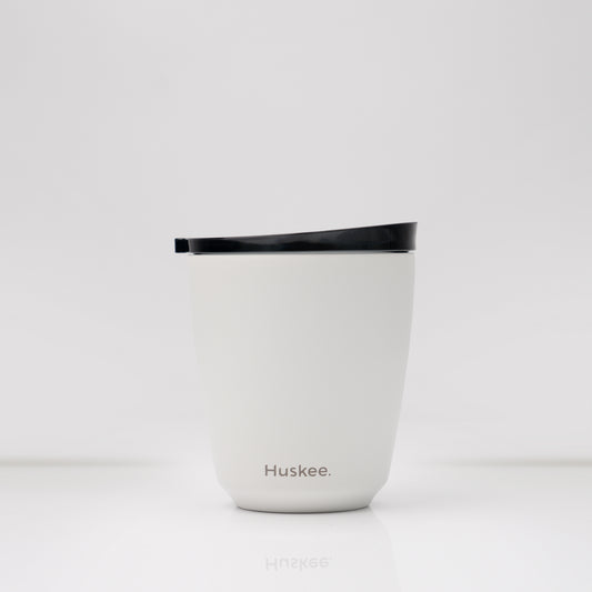 HuskeeCup 8oz HuskeeSteel Cup & Lid - White