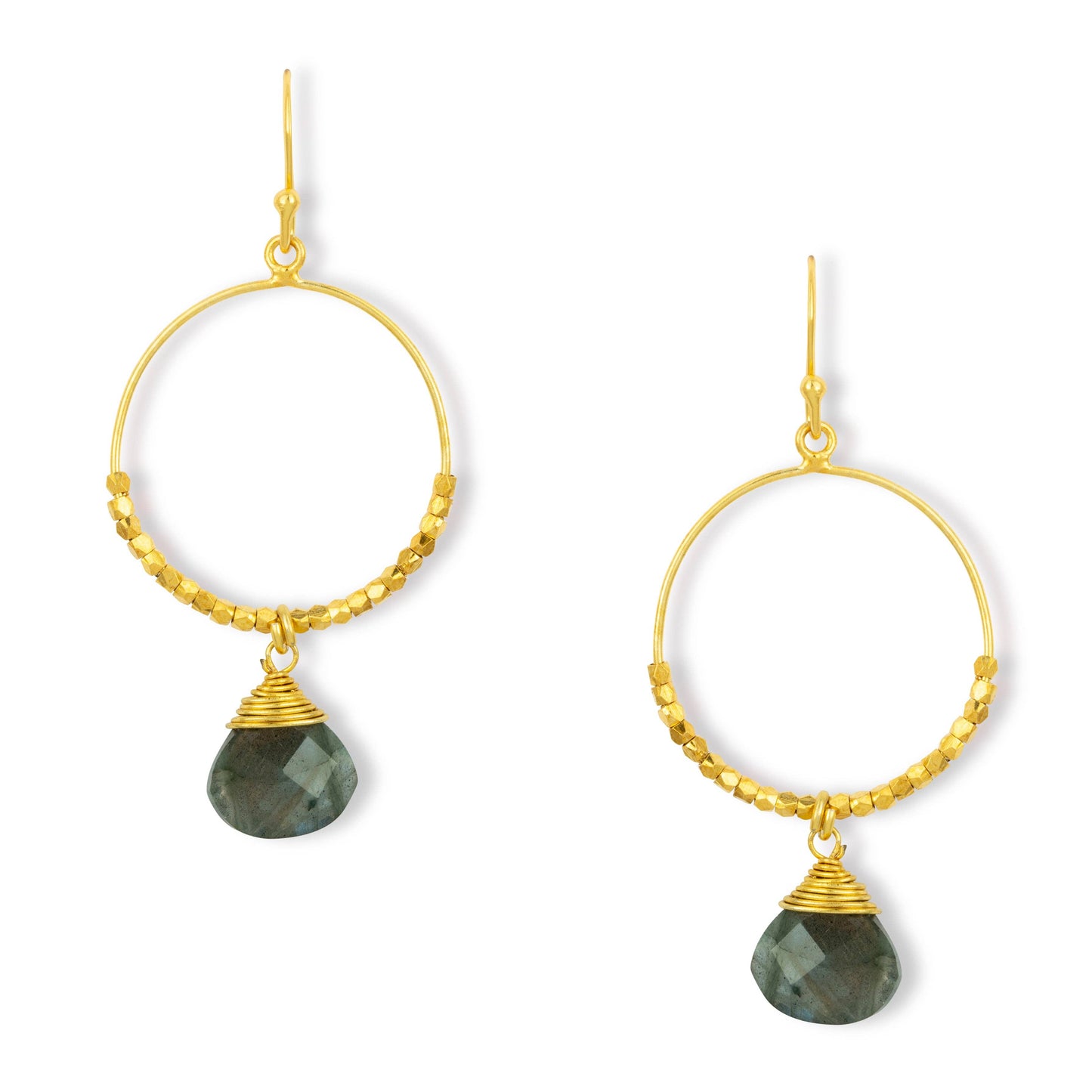 Ashiana London - Marie Hoop Earrings Labradorite