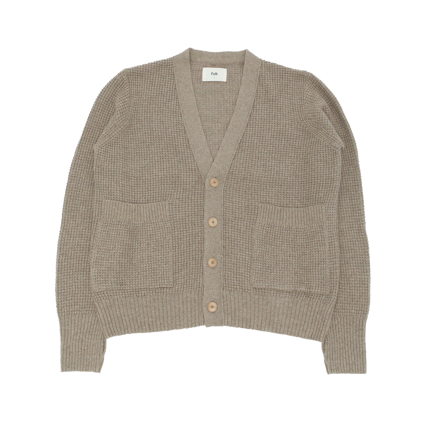 Folk - Waffle Cardigan - Mouse