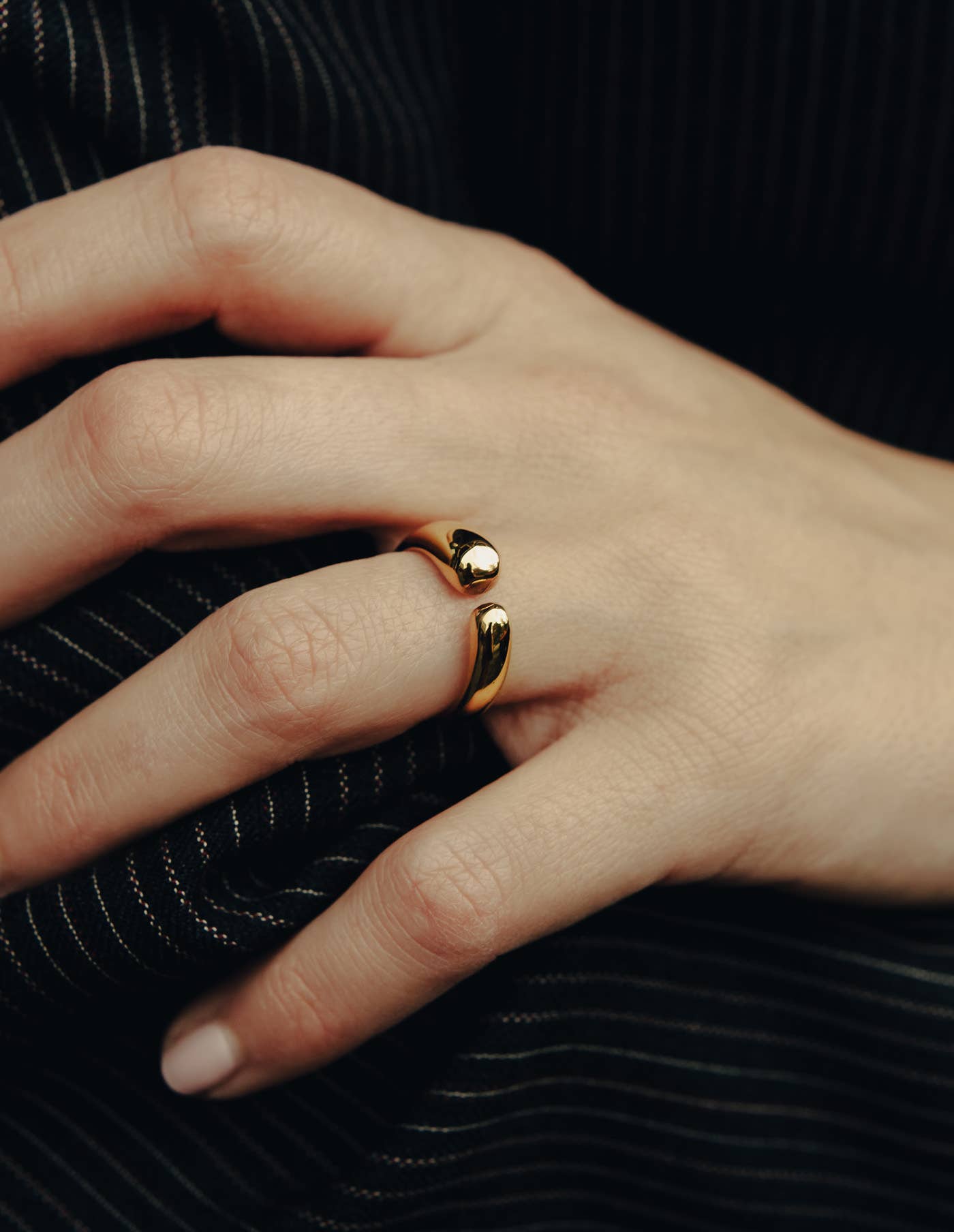 Nordic Muse -  Gold Open Dome Ring