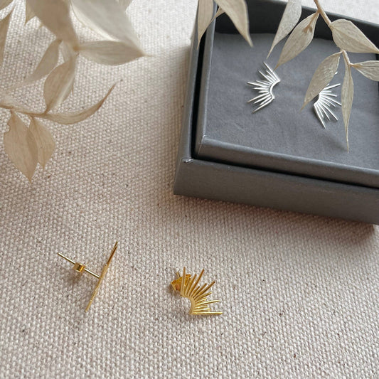 Little Nell Jewellery - Sterling Silver or Gold Vermeil Sun Ray Studs