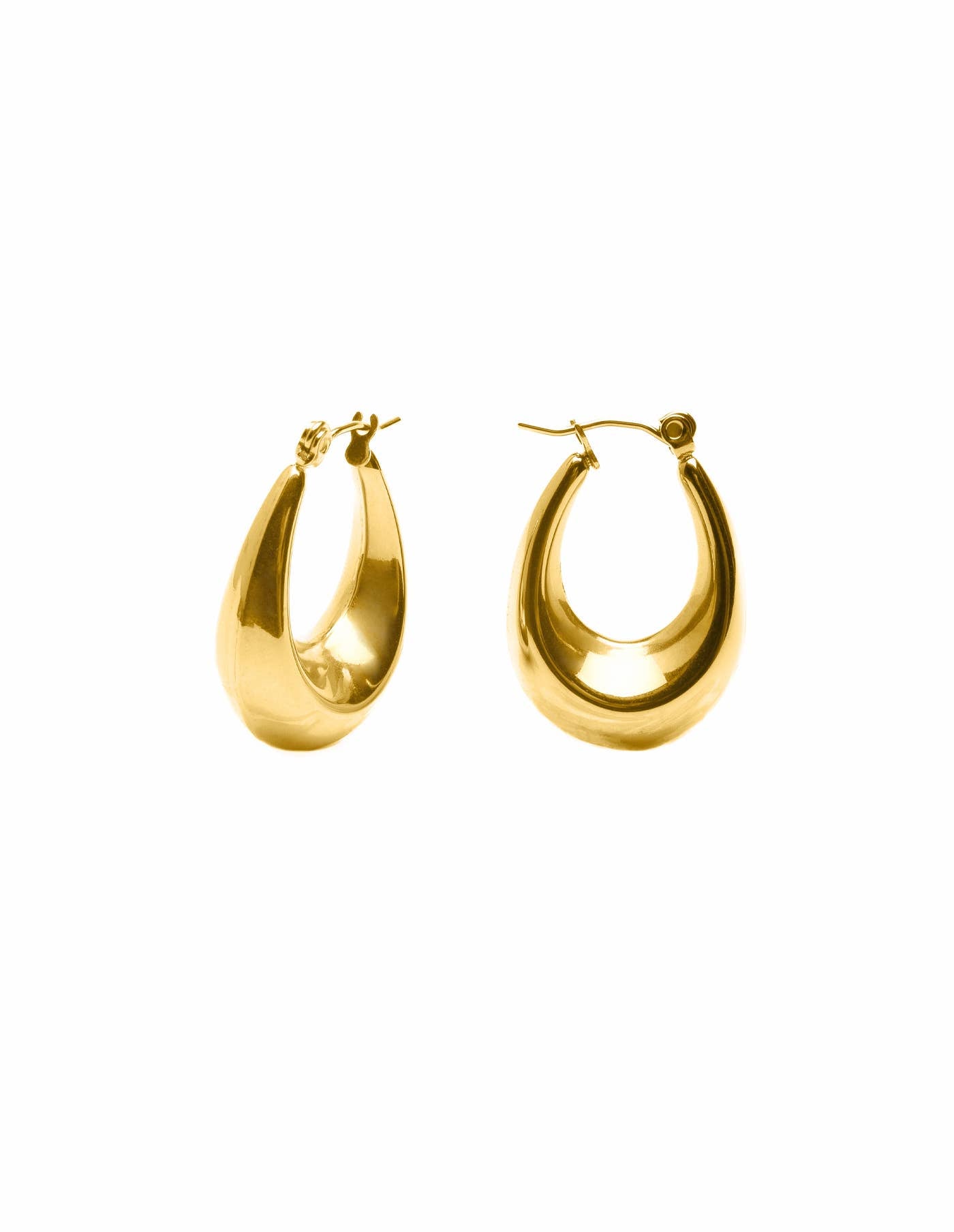 Nordic Muse -  Gold Bold Crescent Hoop Earrings