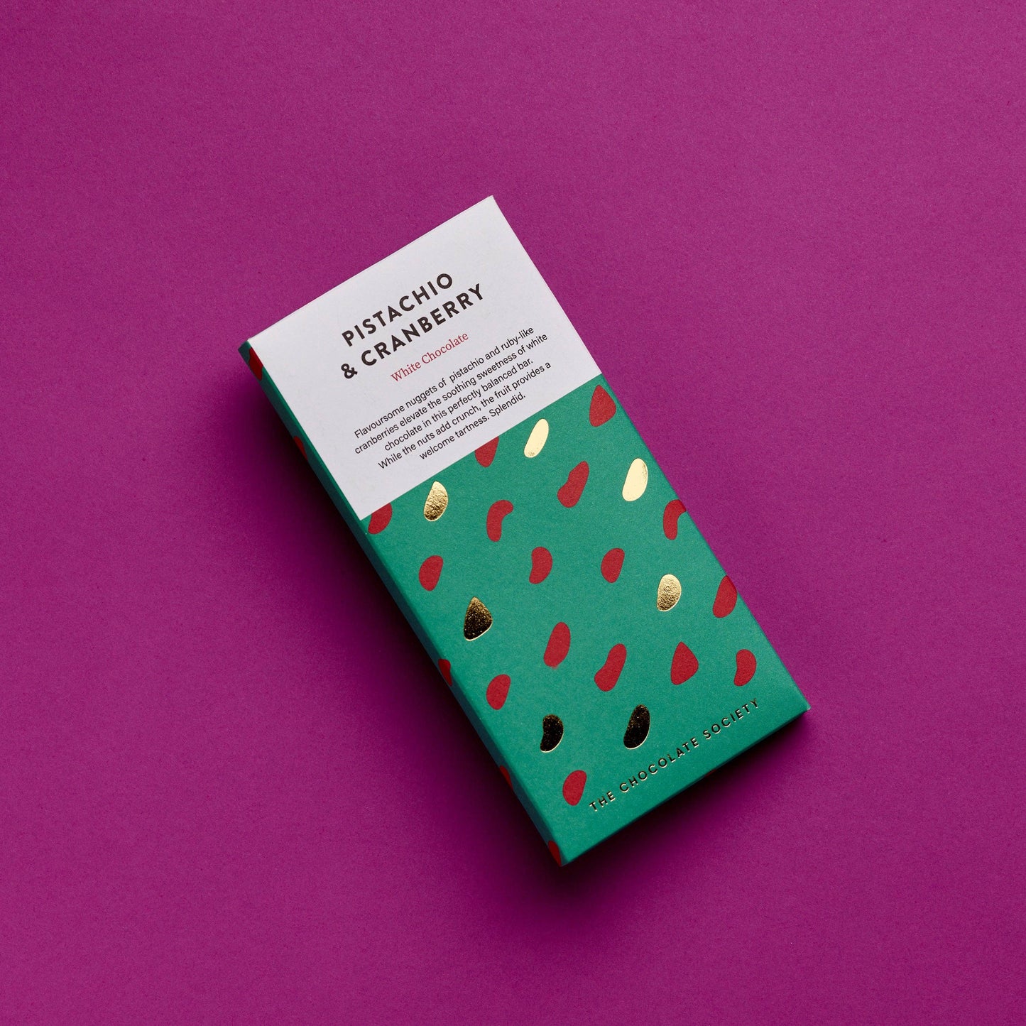 The Chocolate Society - Pistachio & Cranberry Chocolate Bar