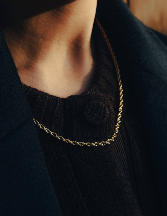 Nordic Muse - Gold Rope Twist Chain Necklace