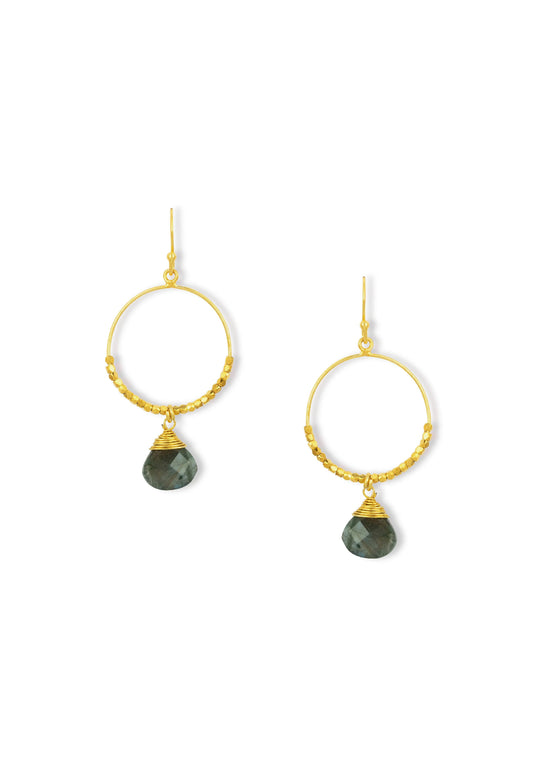 Ashiana London - Marie Hoop Earrings Labradorite