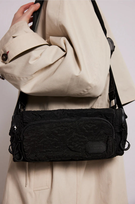 Damson Madder Cross Body Floral Pocket Bag - Black