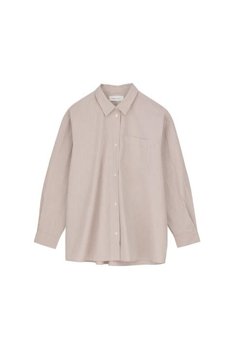 Skall Studio Edgar Shirt - Warm Beige/White Stripe