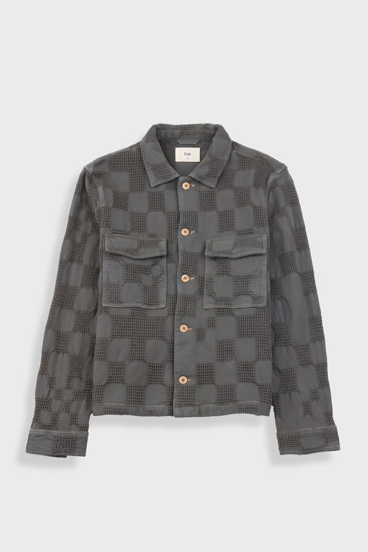 Folk - Zaki Jacket - Soft Waffle Black Check