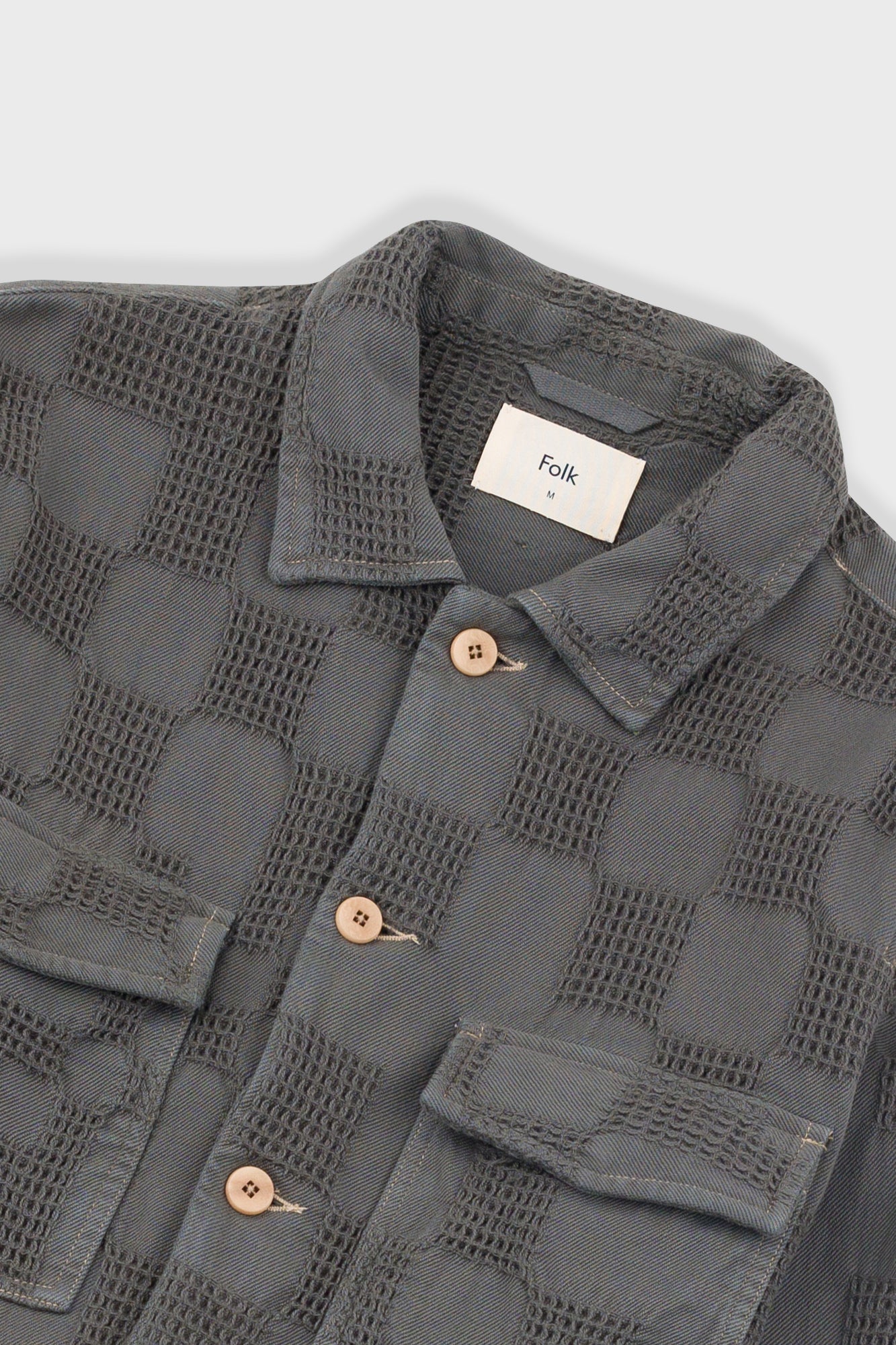 Folk - Zaki Jacket - Soft Waffle Black Check