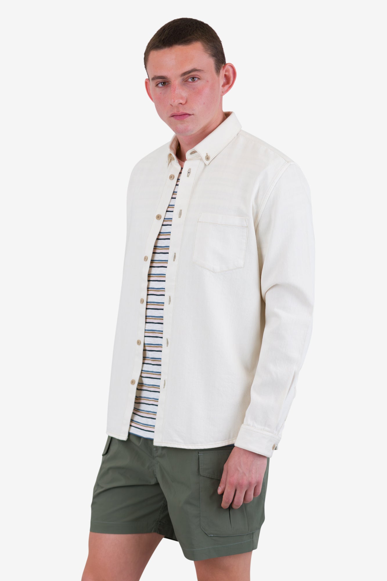 Folk - Relaxed Fit Shirt - White Denim