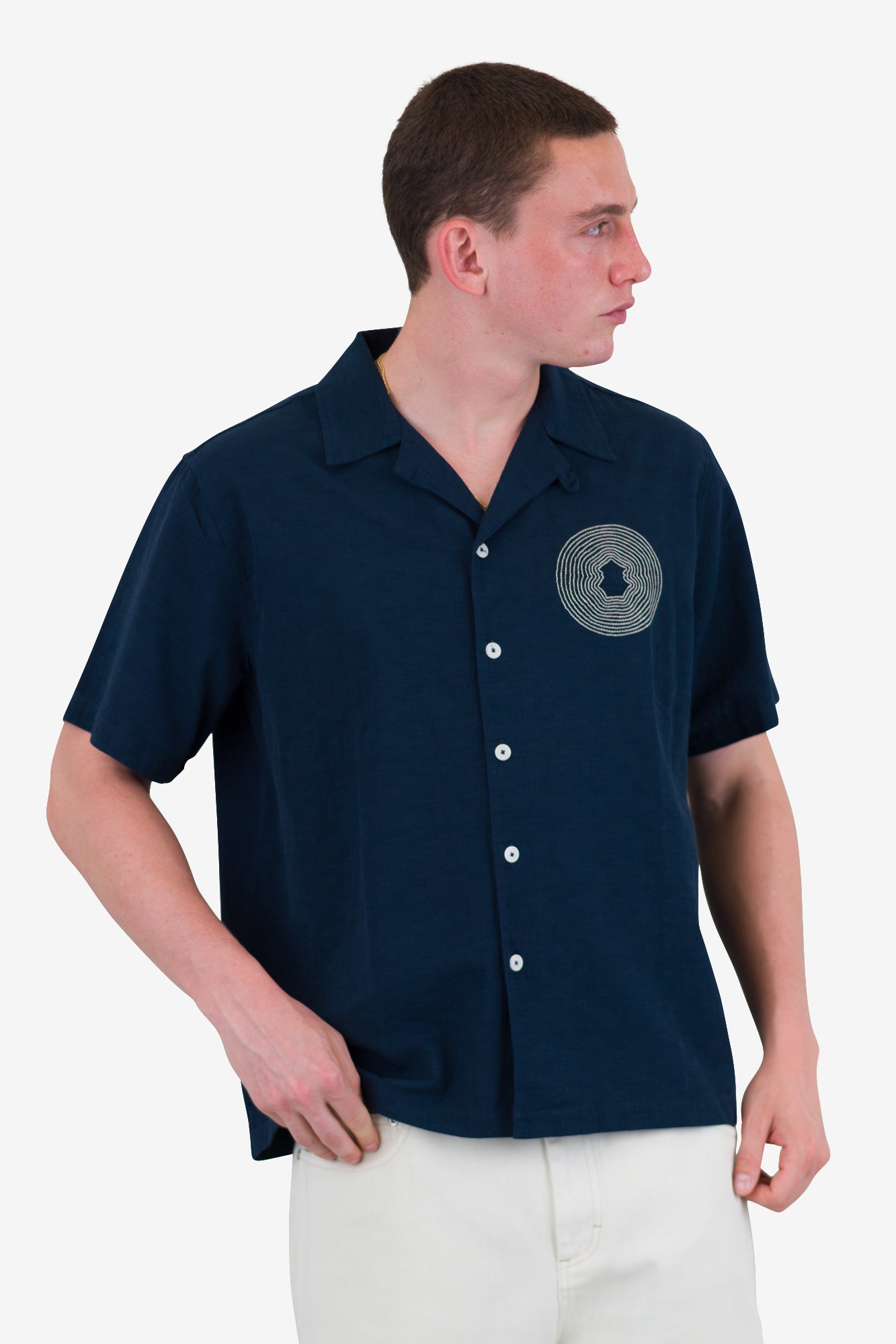 Folk - Relaxed Soft Collar Shirt - Navy