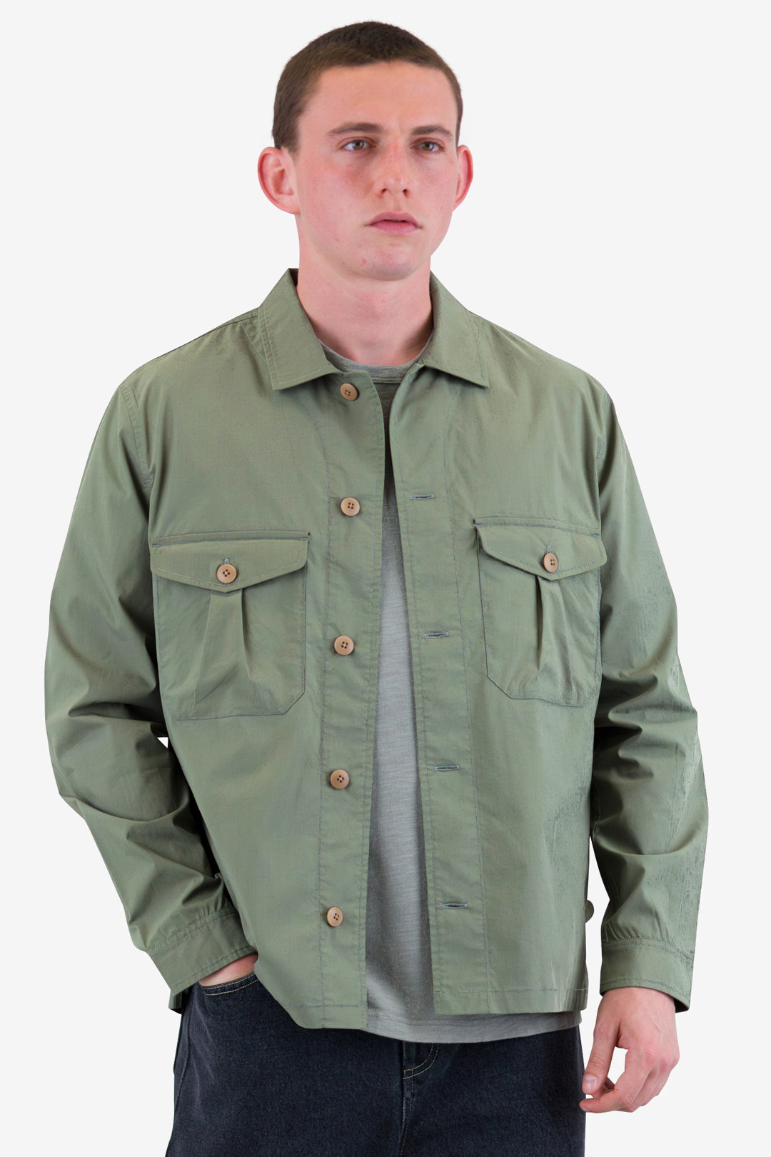 Folk - Revere Overshirt - Dark Sage