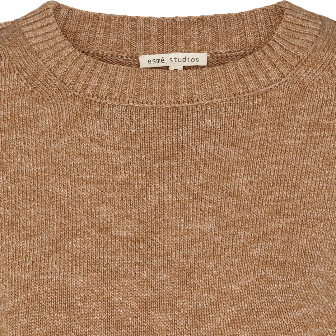 Esmé Studios - Saga O-neck Knit - Incense Melange