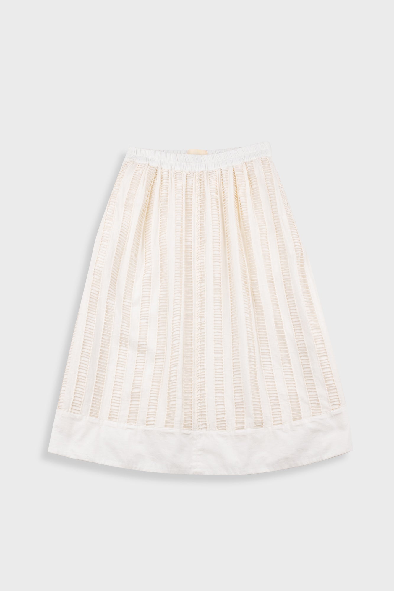 Folk - Full Seam Skirt - Ecru Ladder Embroidery