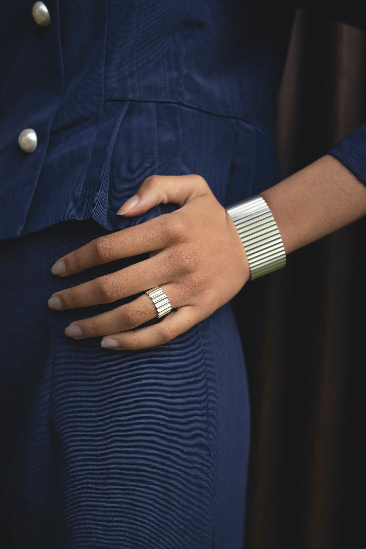 Olivia Taylor Statement Ondulee Bangle - Recycled Silver