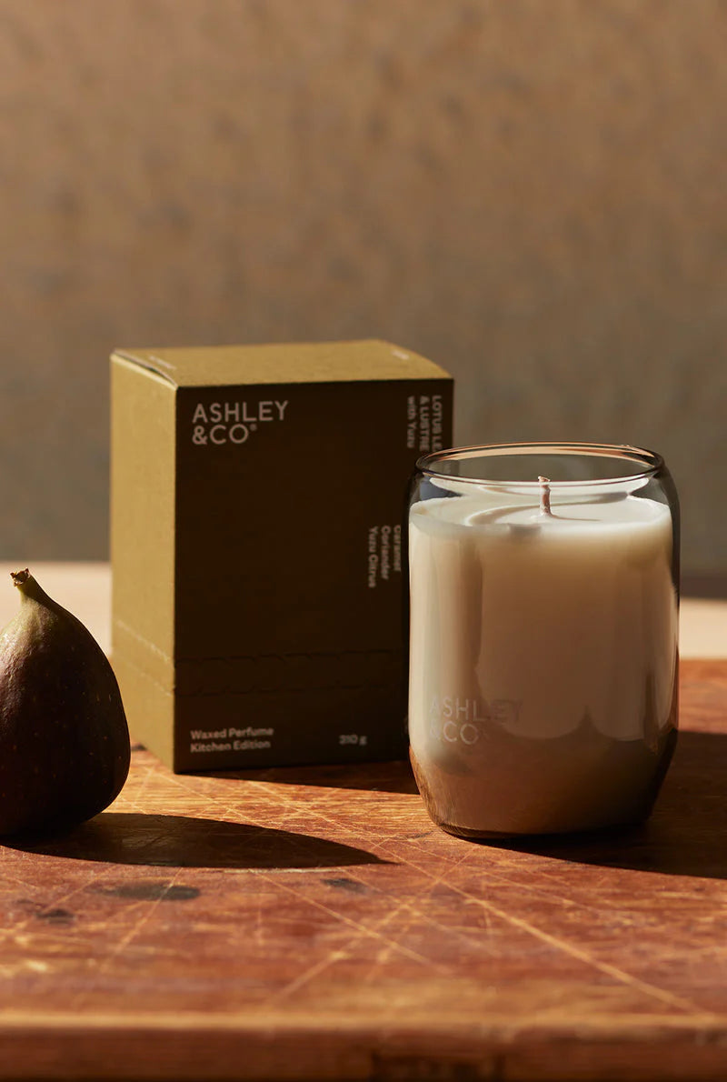 Ashley & Co Waxed Perfume Kitchen Candle - Lotus Leaf & Lustre + Yuzu
