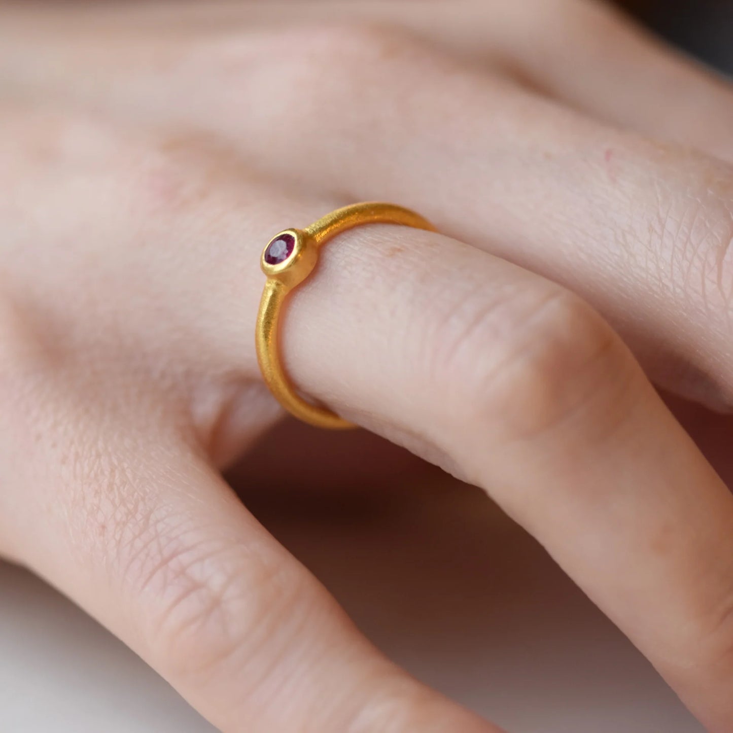 Gem Bazaar Ruby Stacking Ring