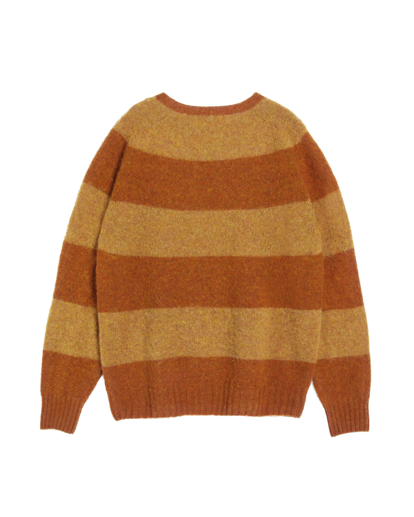 YMC Suedehead Stripe Crew Knit - Orange