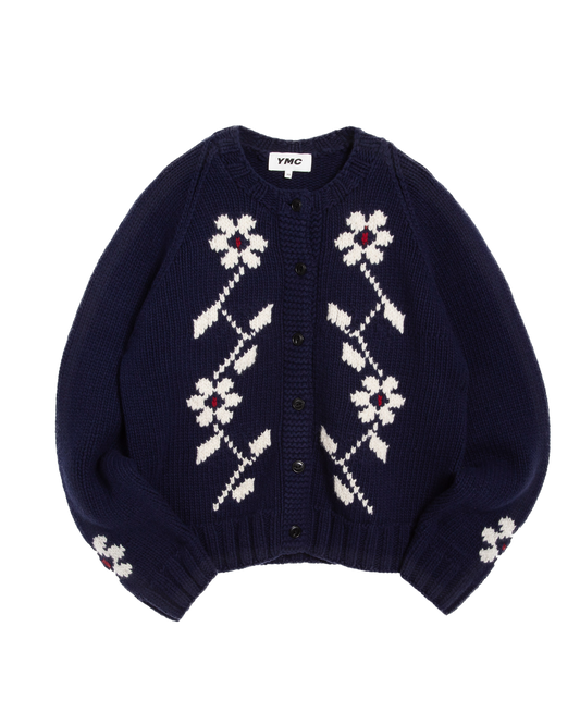 YMC Atomic Flower Cardigan - Navy