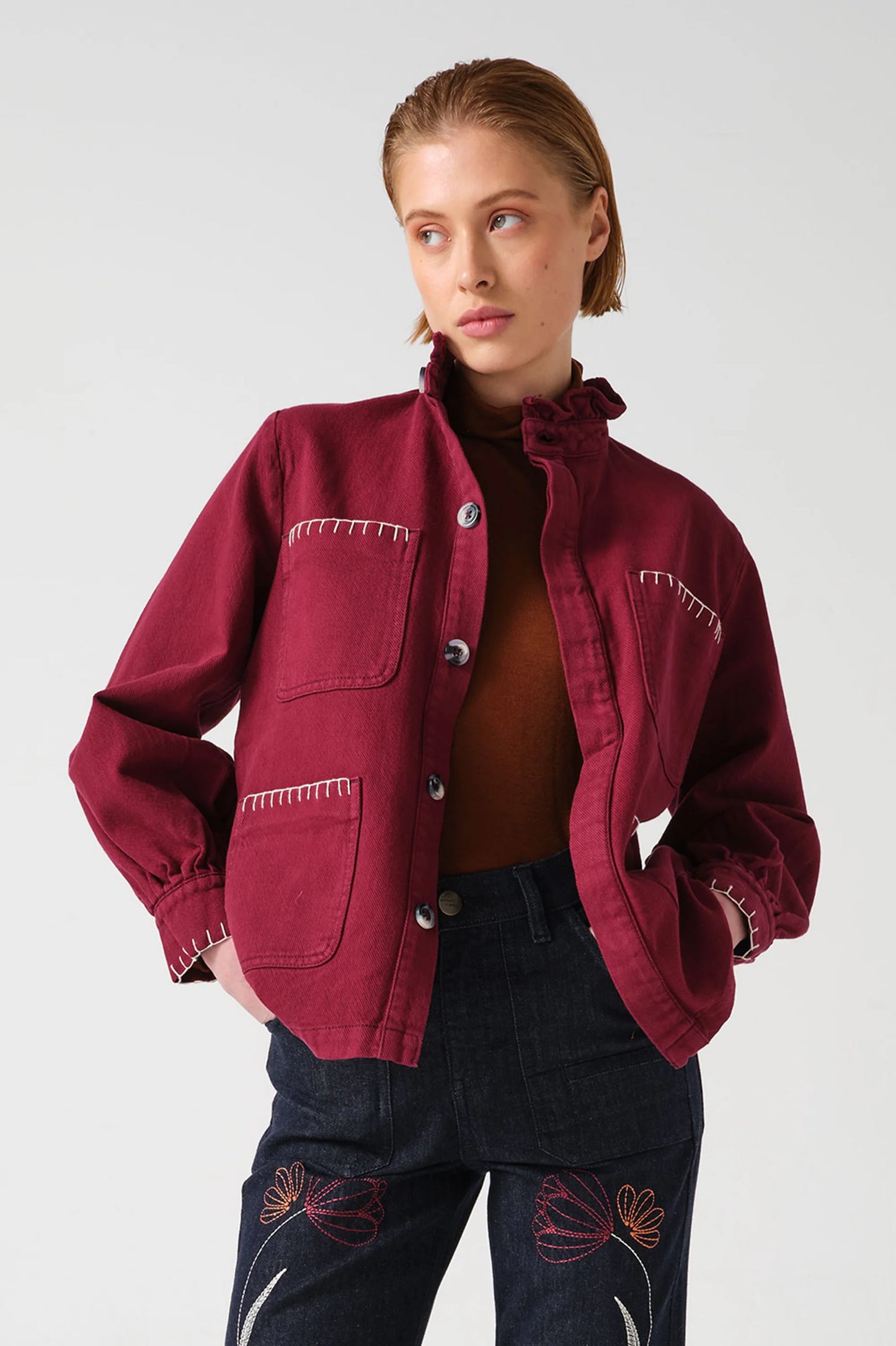 Seventy + Mochi Pablo Jacket in Burgundy