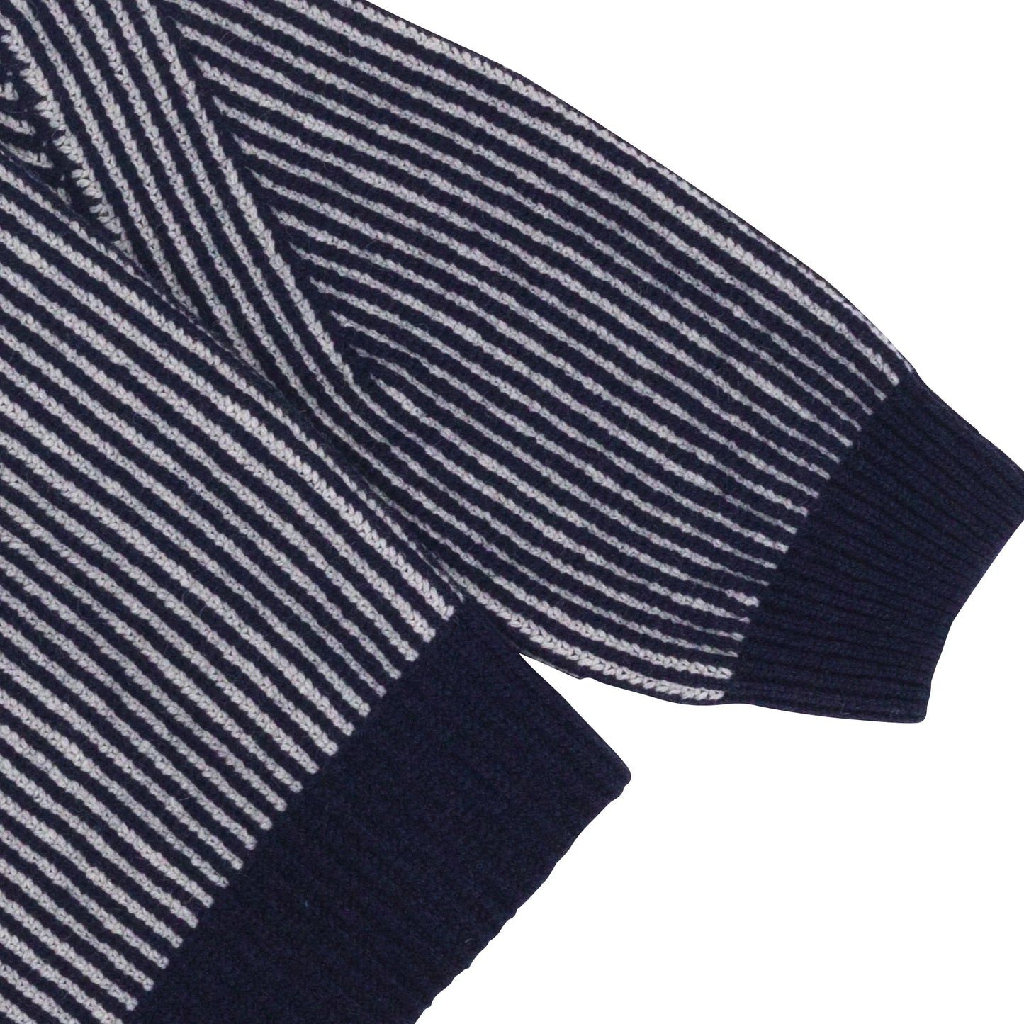 Folk - Plated Rib Crew - Navy / Ecru