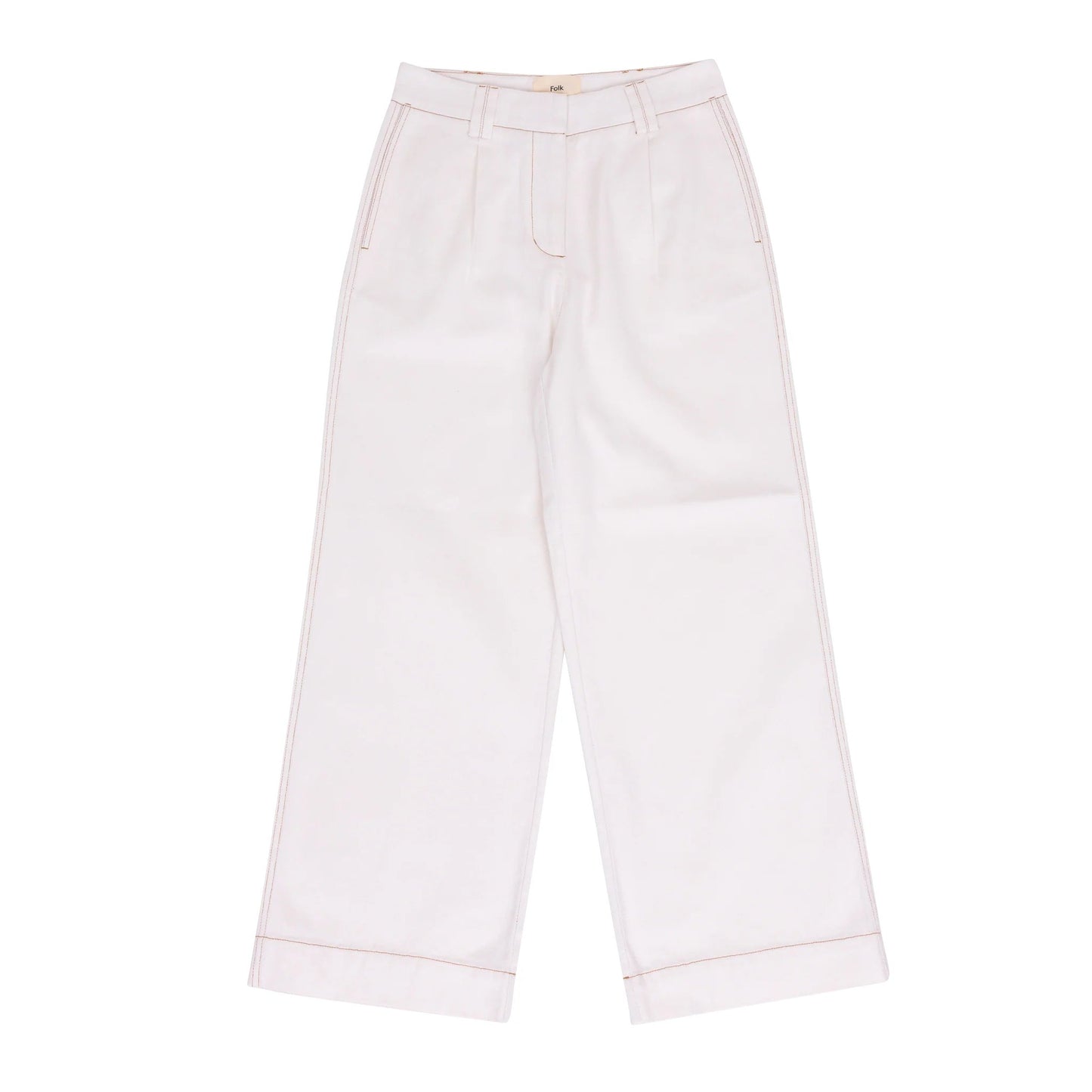 Folk Pleated Trousers - Ecru Twill