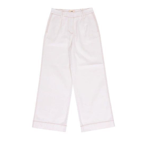 Folk Pleated Trousers - Ecru Twill