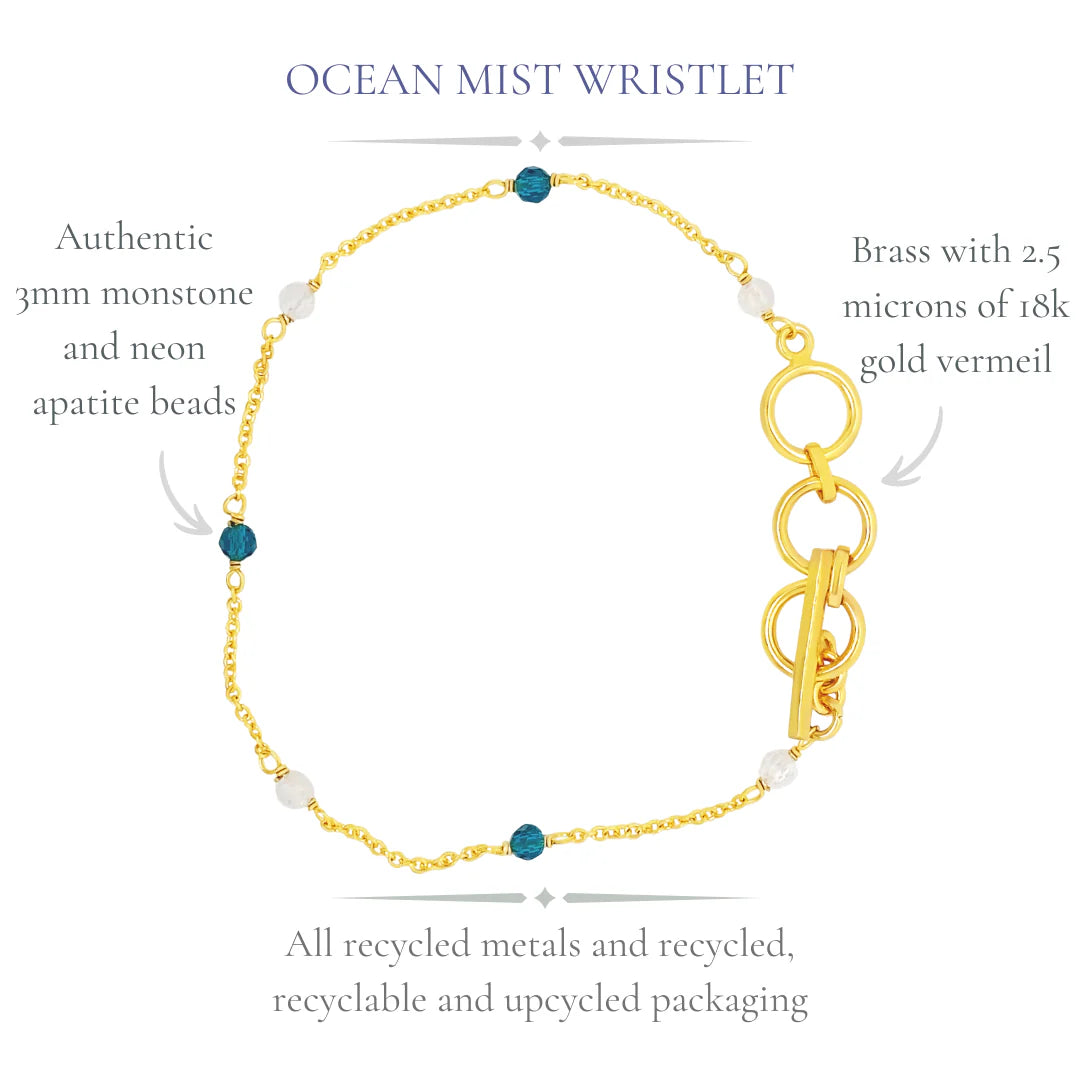 Gem Bazaar Ocean Mist Wristlet